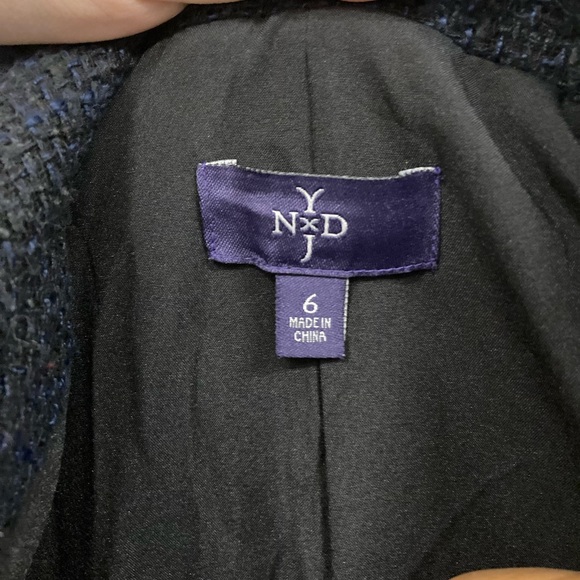 NYDJ - Black/Blue marled Biker-Style Jacket with Raw Hem - Size 6 - Picture 3 of 6